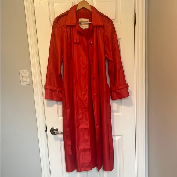 London Fog Pale Red Trench Coat - Picture 1 of 6